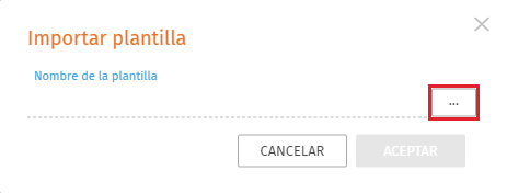 Importar plantilla Nombre de la plantilla