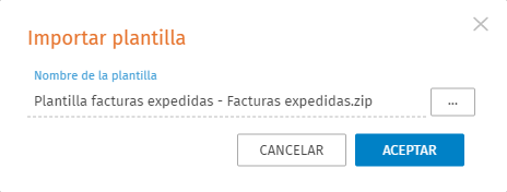 Plantilla seleccionada a importar