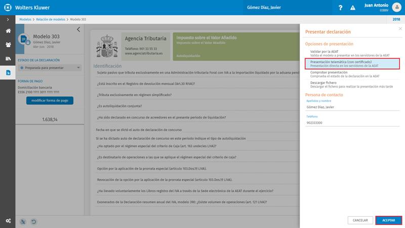 Presentación telemática (con certificado)