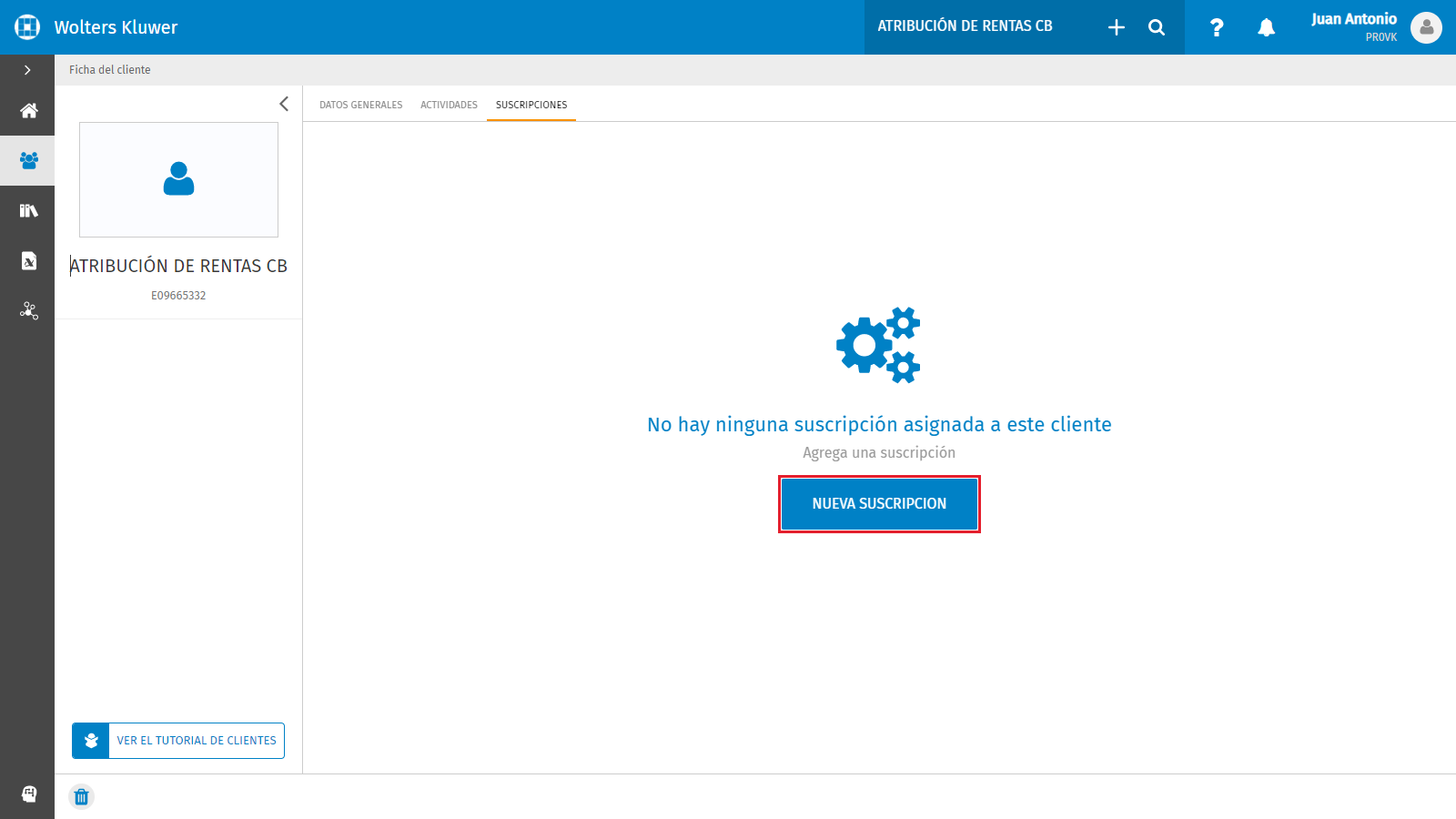 Atribucion de rentas Nueva suscripcion