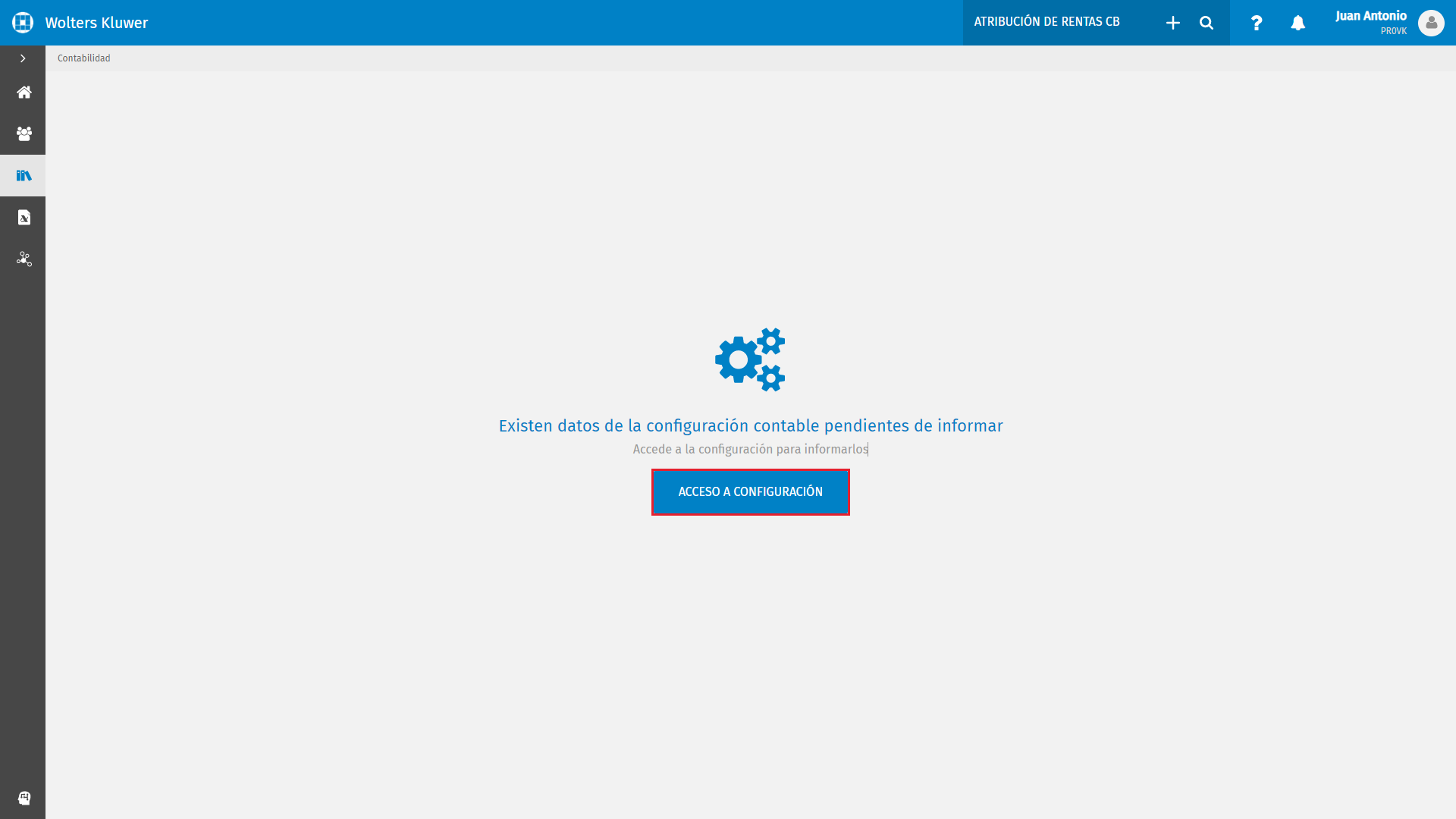 Atribucion de Rentas Configuracion contable