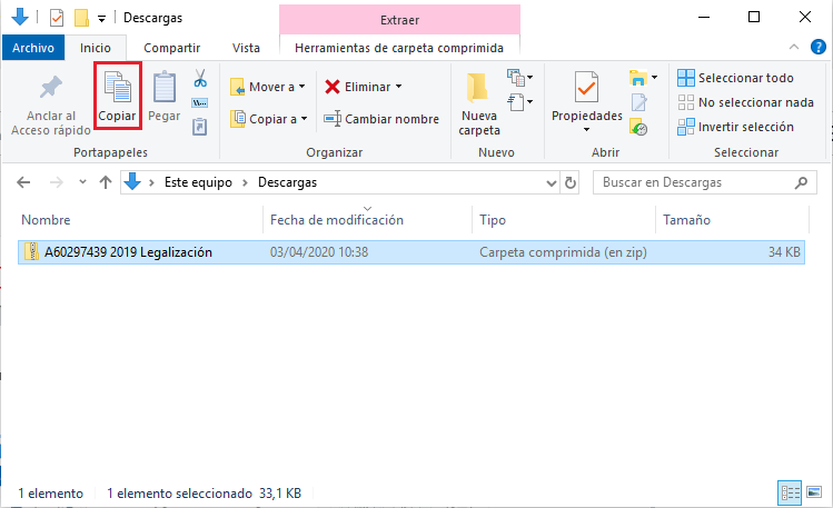 Explorador fichero generado
