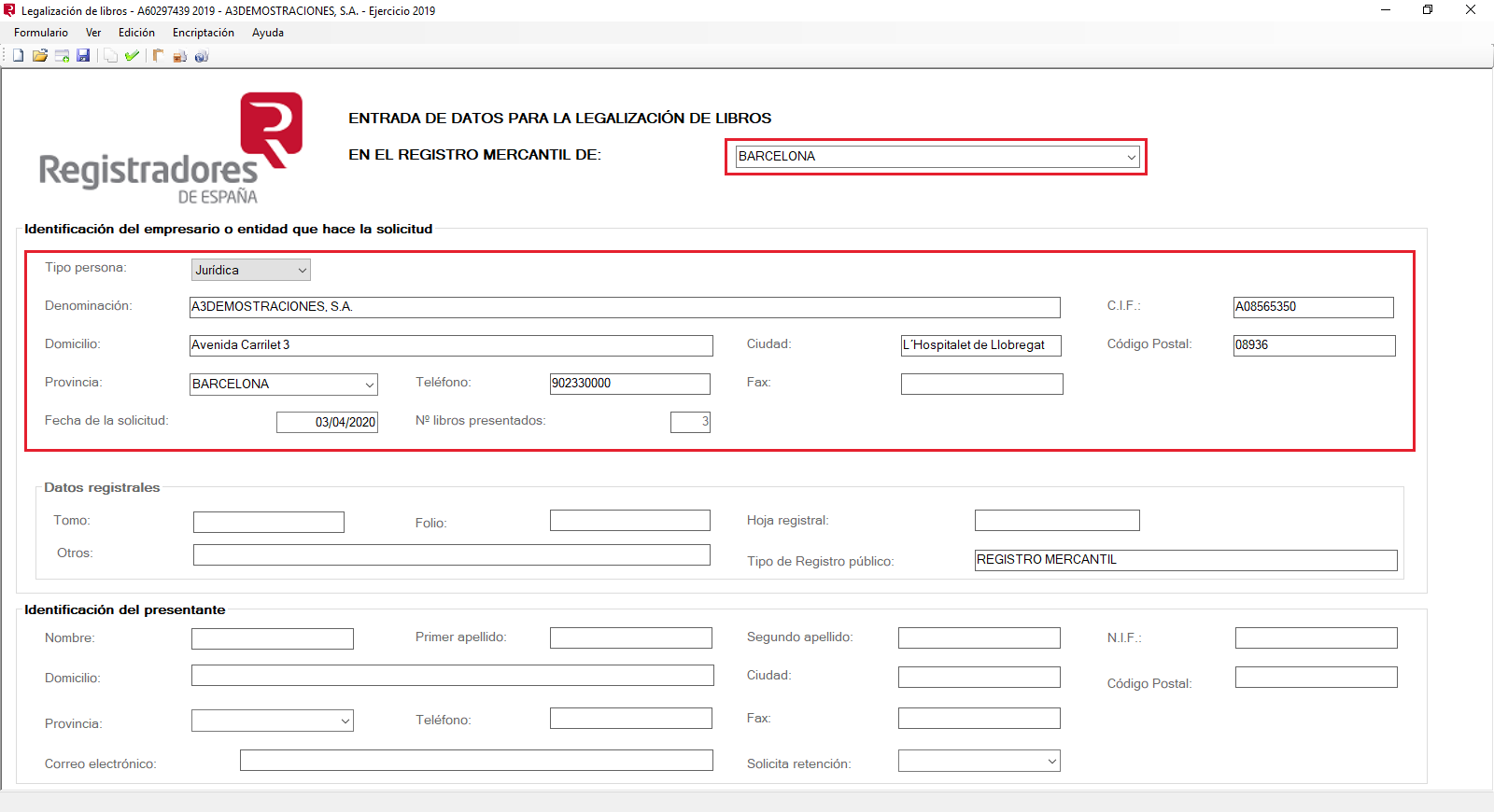 Legalia Datos registrales