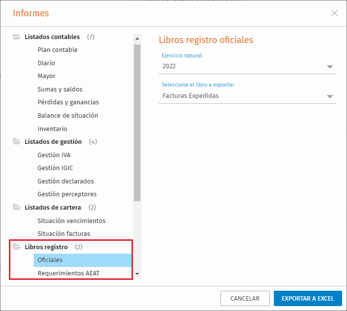 CONTABILIDAD Informes Libros de Registros Oficiales