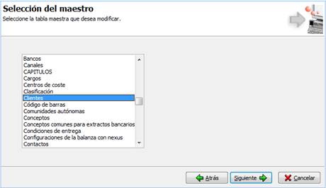Selección del maestro