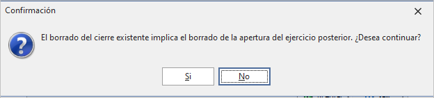 mensaje confirmacion borrado ejercicio contable