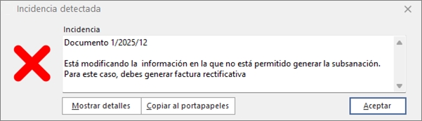 mensaje al modificar unidades o precio