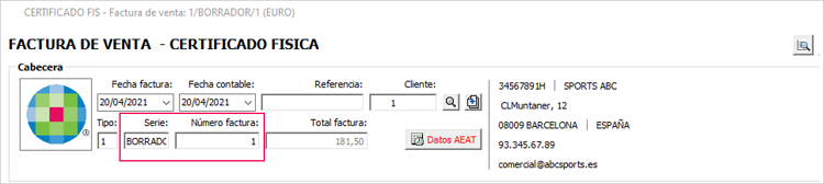 factura de venta con serie borrador