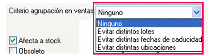 criterio agrupacion ventas