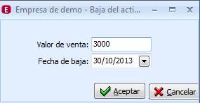 Baja del activo