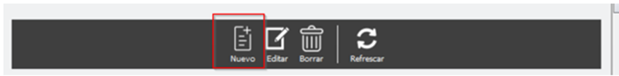 pantalla con el botón nuevo para dar de alta una cita