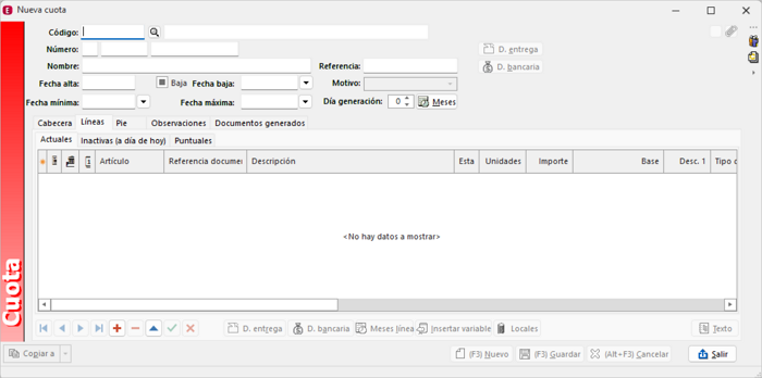 pantalla modo edición avanzado