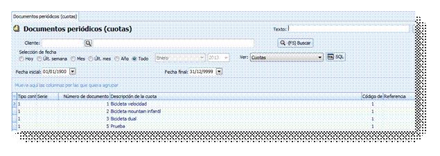 Documentos periódicos (cuotas)