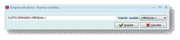 Insertar variables