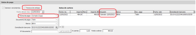 Datos de pago