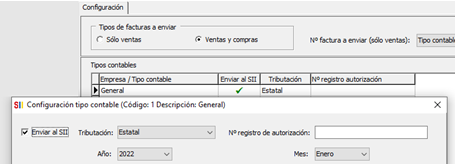 Configuracion tipo contable