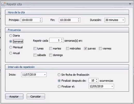 frecuencia cita