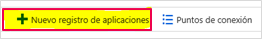 nuevo registro de aplicaciones