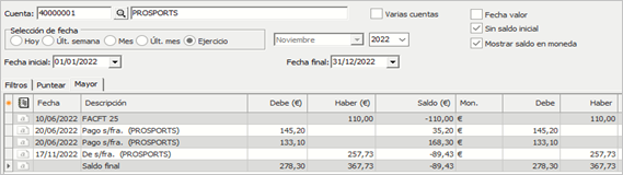 mostrar saldo en euros