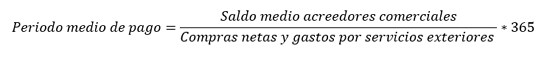 periodo medio de pago fórmula