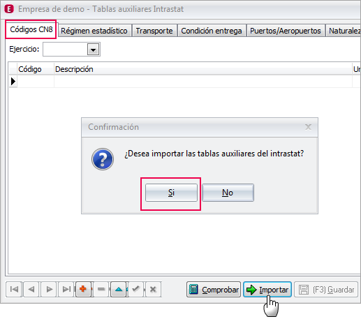 codigos cn8