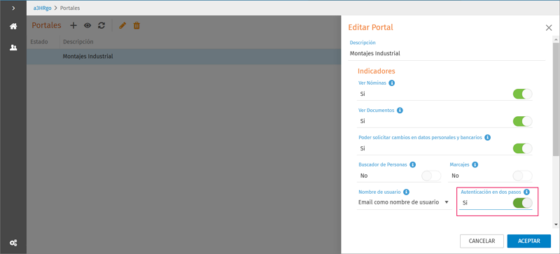 pantalla activación MFA