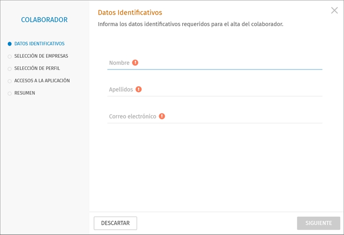 alta colaborador datos identificativos