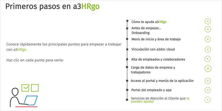 guía interactiva a los primeros pasos en a3HRgo