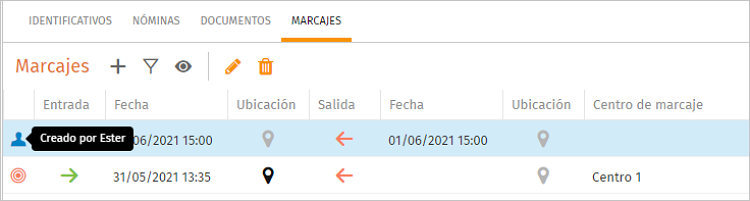 marcaje creado manualmente