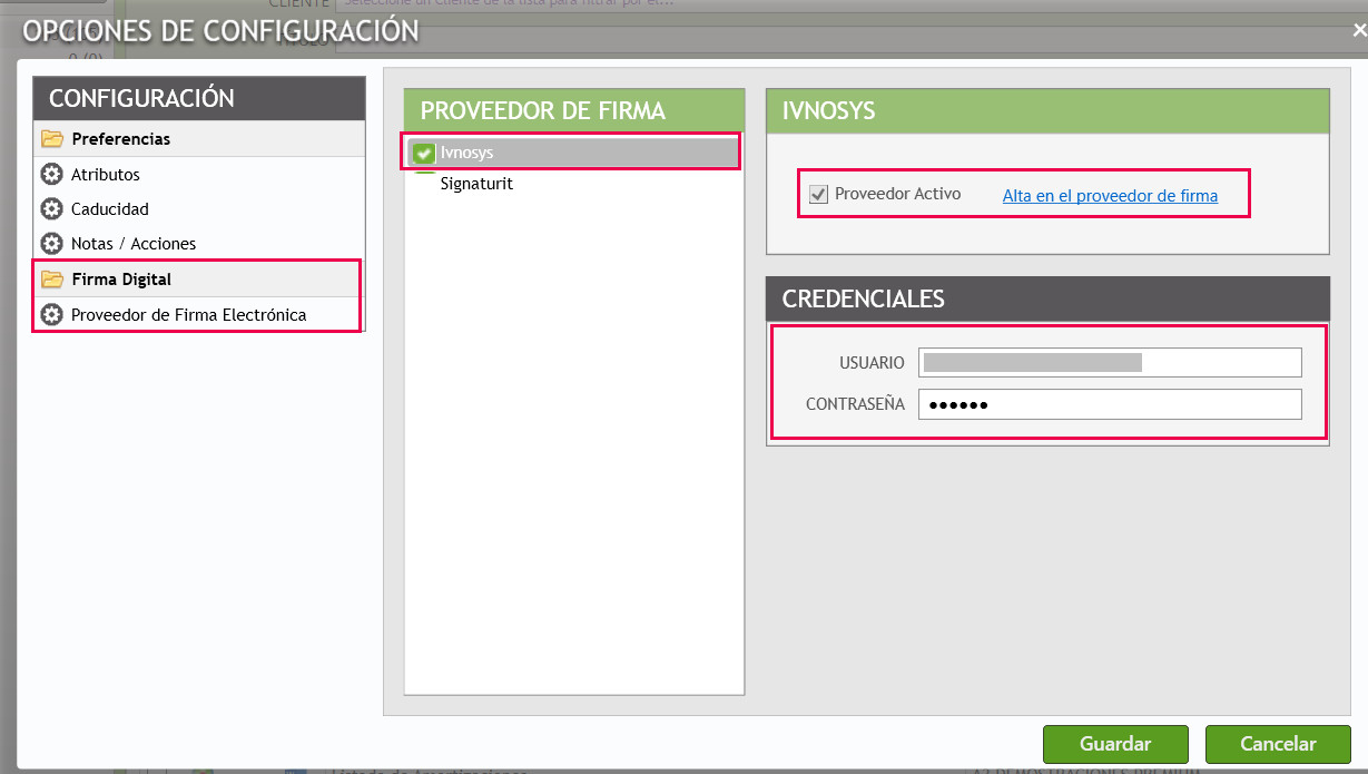 configuracion ivnosys