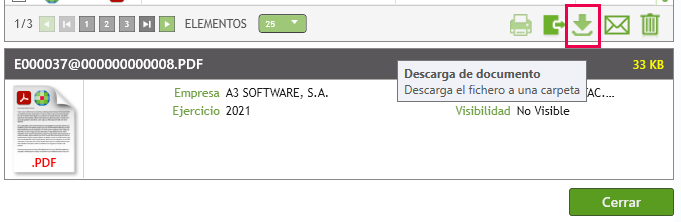 selección documentos