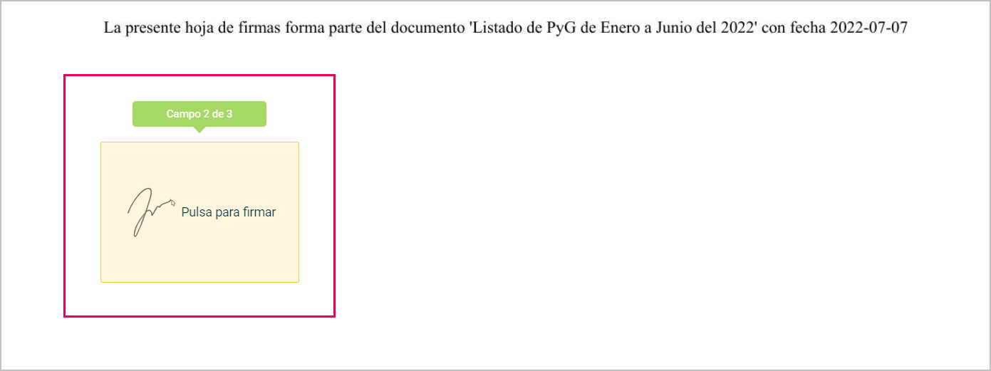 campo para firmar