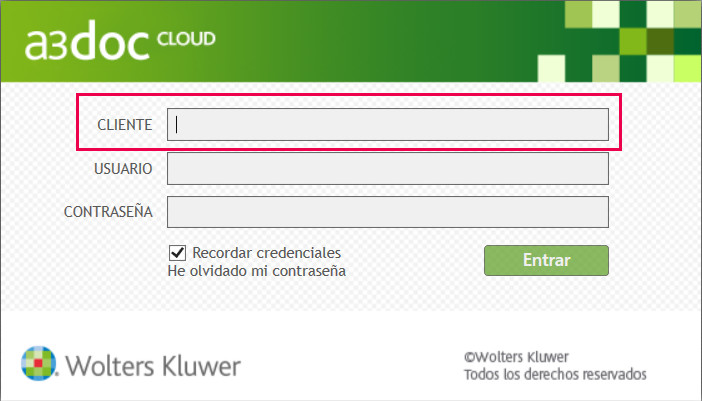 codigo cliente