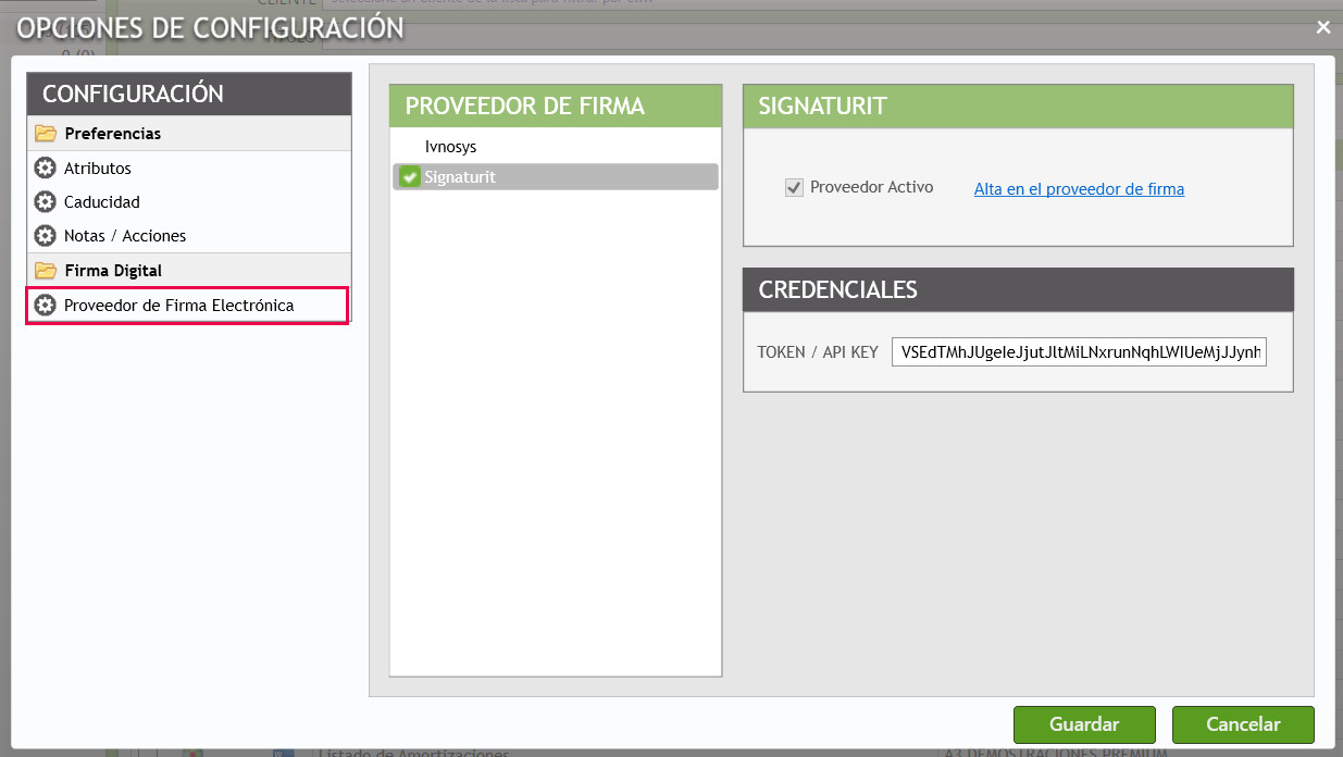 Configurar firma digital