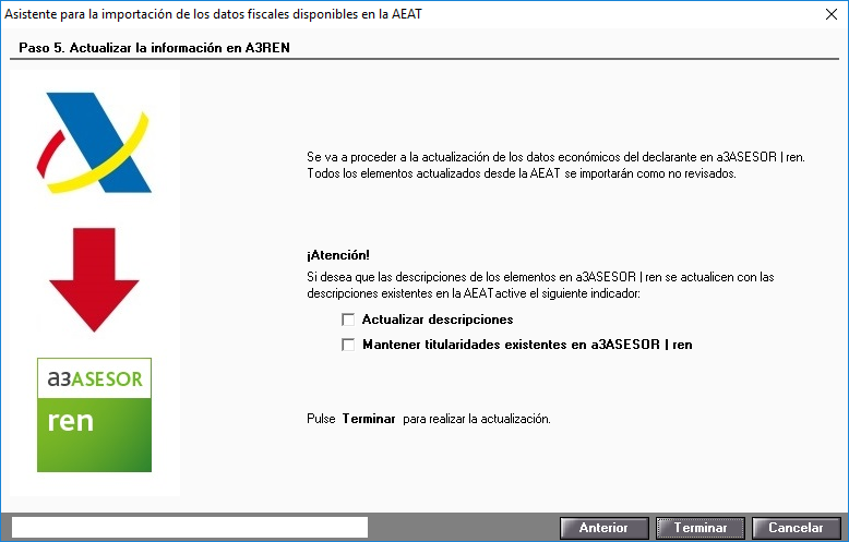 Paso 5 Actualizar la información en a3ASESOR | ren