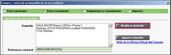 Modificar domicilio