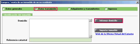 Datos transmisión compra venta inmueble no residente
