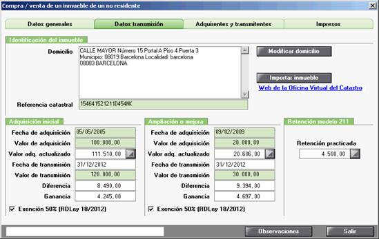 Calcular retención