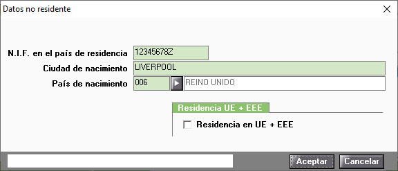 Datos No Residente