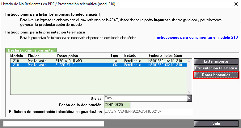 Listado no residentes en pdf