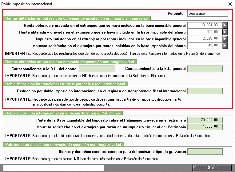 DDII Doble Imposicion Internacional IRPF