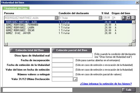 Titularidad del bien