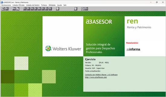 pantalla principal de a3asesor Ren