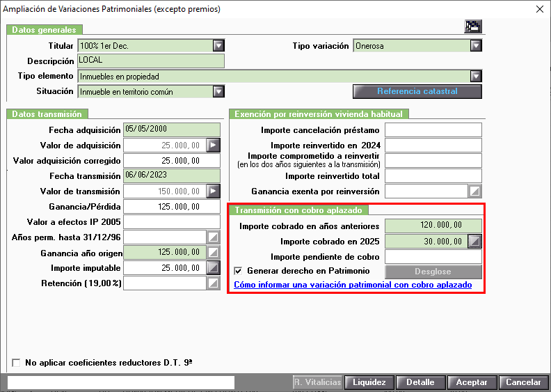 Ampliacion de Variaciones Patrimoniales Traspaso siguiente ejercicio