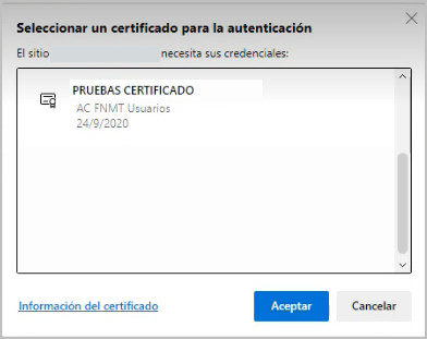 seleccionar certificado