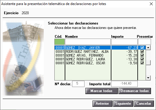 Asistente para la presentacion telematica de declaraciones por lotes 2020