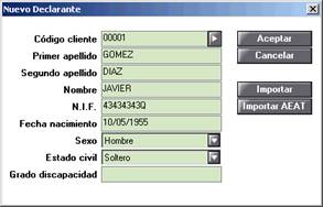 Crear declarante