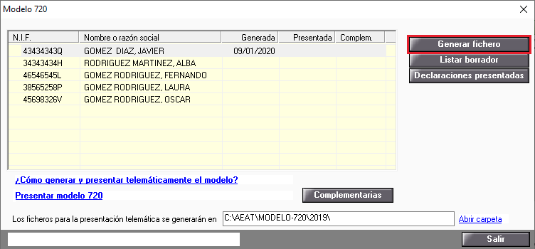 Generar fichero 720