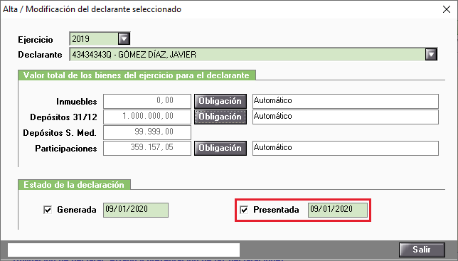 Modelo 720 Editar Historico