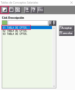 tabla concepto